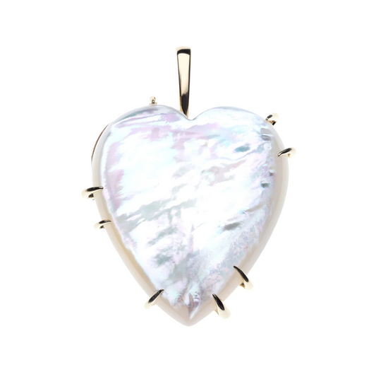 JW LOVE CARRY YOUR HEART PENDANT MOP 16-18"CLASSIC ROLO