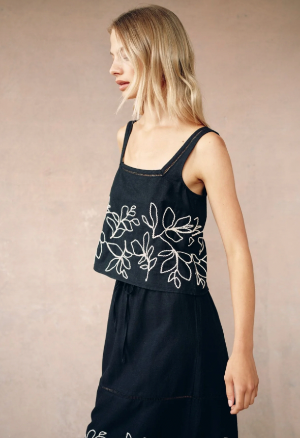 SQUARE NECK LADDER TRIM TOP