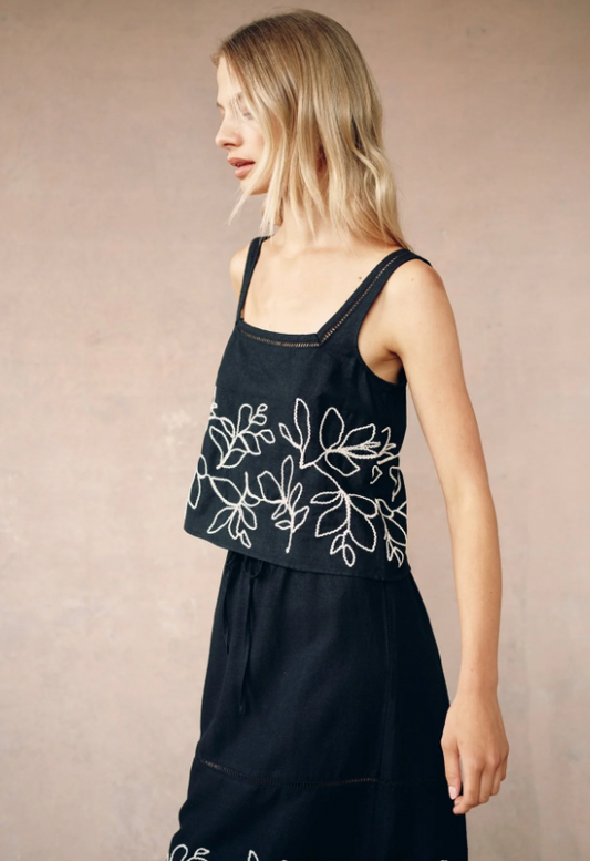 SQUARE NECK LADDER TRIM TOP