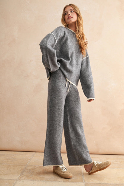 HIGH NECK LONG SLEEVE SWEATER TOP