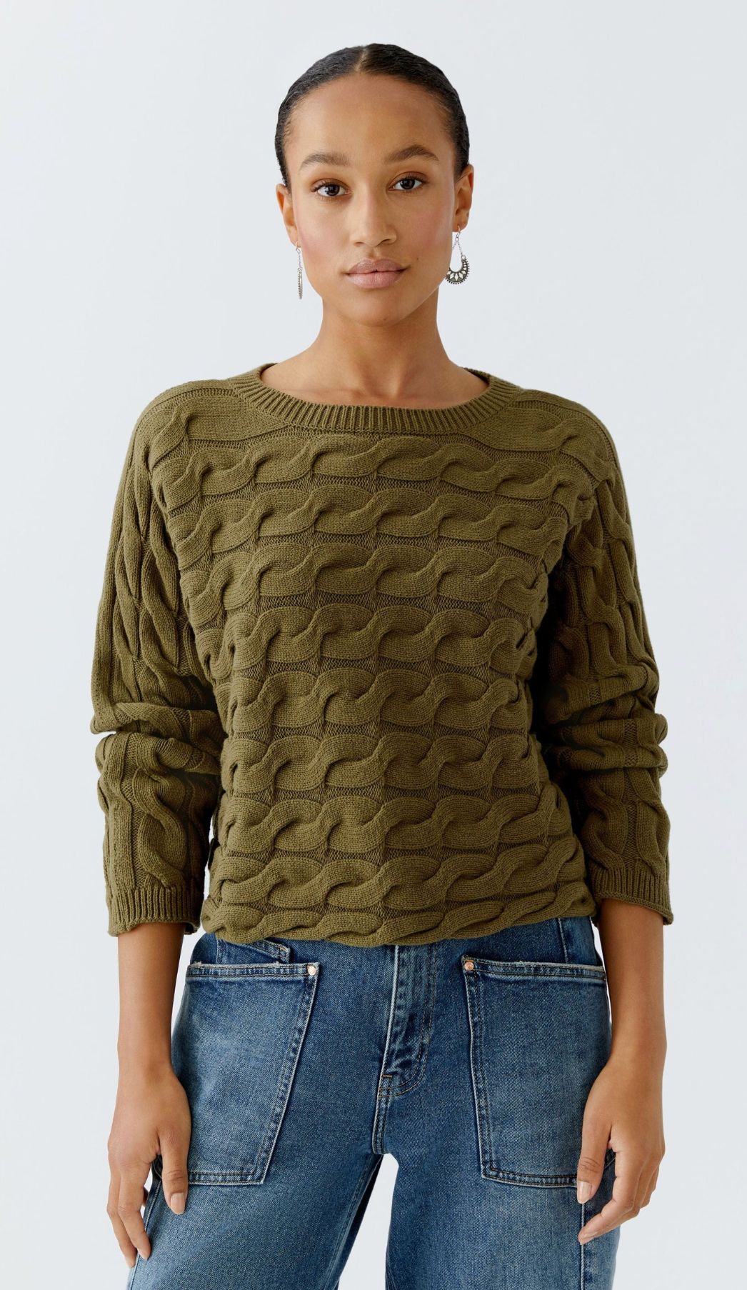 PULLOVER SWEATER OUI BURNT OLIVE