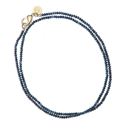 JW DIAMOND CUT DOUBLE WRAP BEADED NECKLACE IN KYANITE