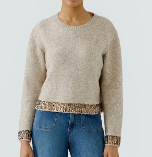 OUI PULLOVER WITH CUFF DETAIL