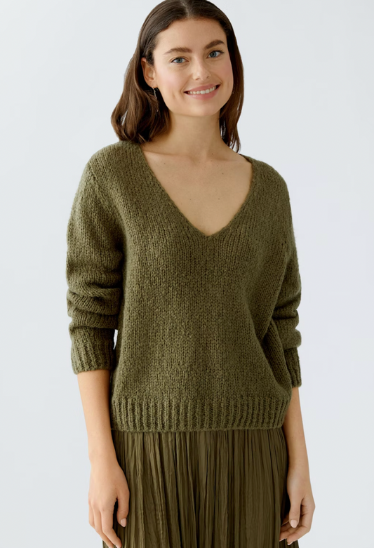 PULLOVER SWEATER OUI BURNT OLIVE