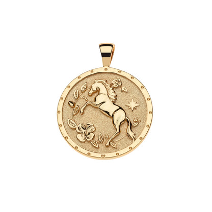 JW COURAGE YEAR OF THE HORSE PENDANT COIN - 16-18" ROLO