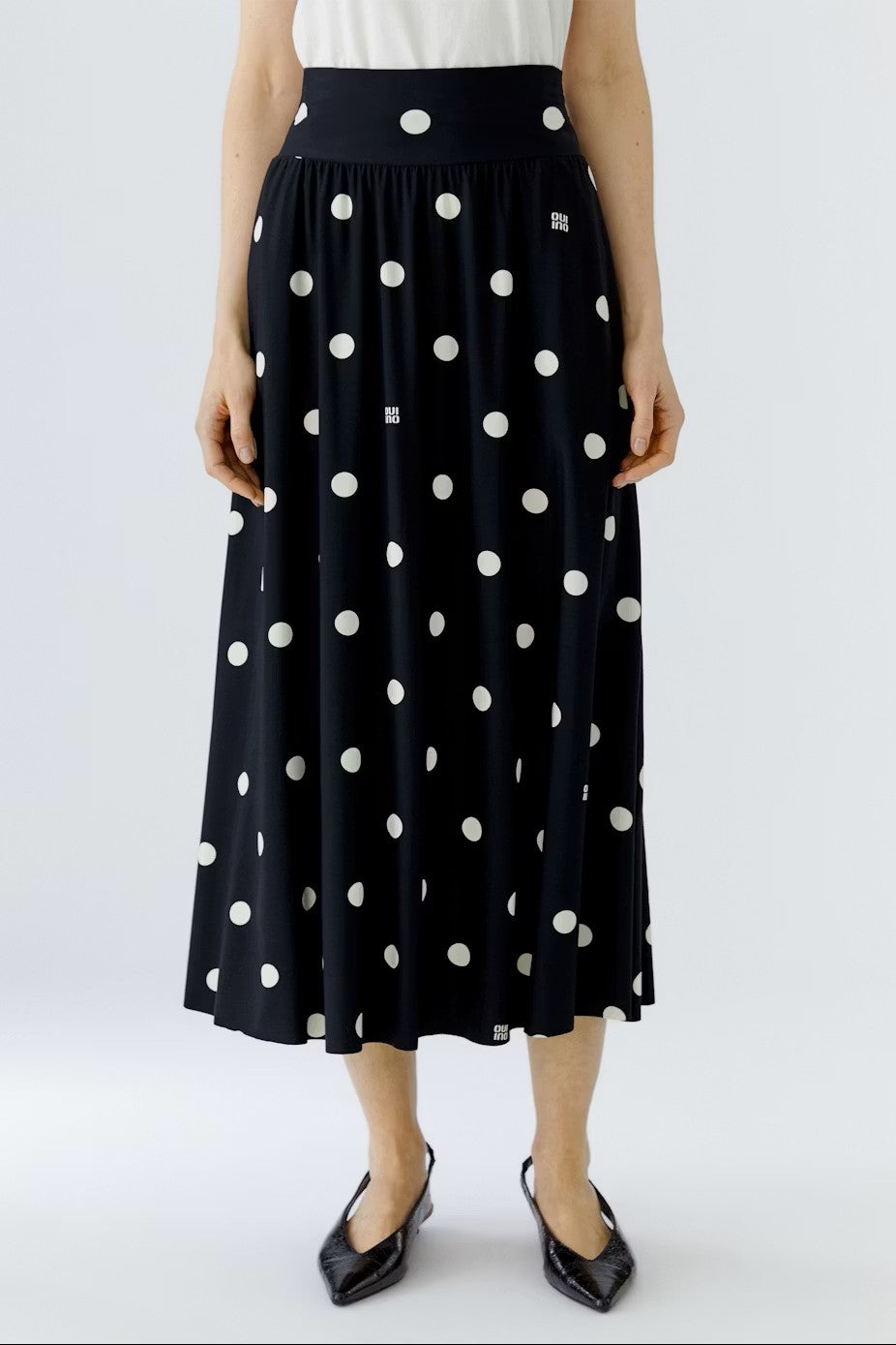OUI BLACK & OFF WHITE LONG SKIRT