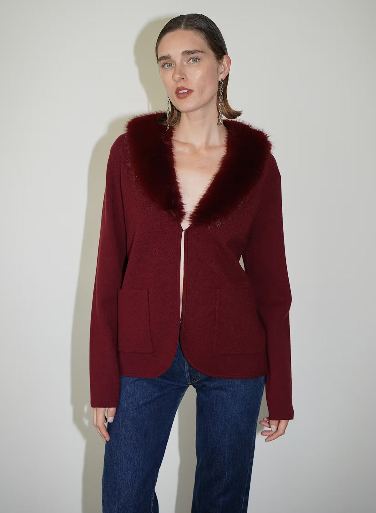 EMBER FAUX FUR CARDIGAN