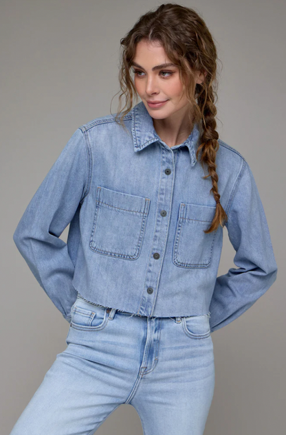 CROPPED DENIM SHIRT