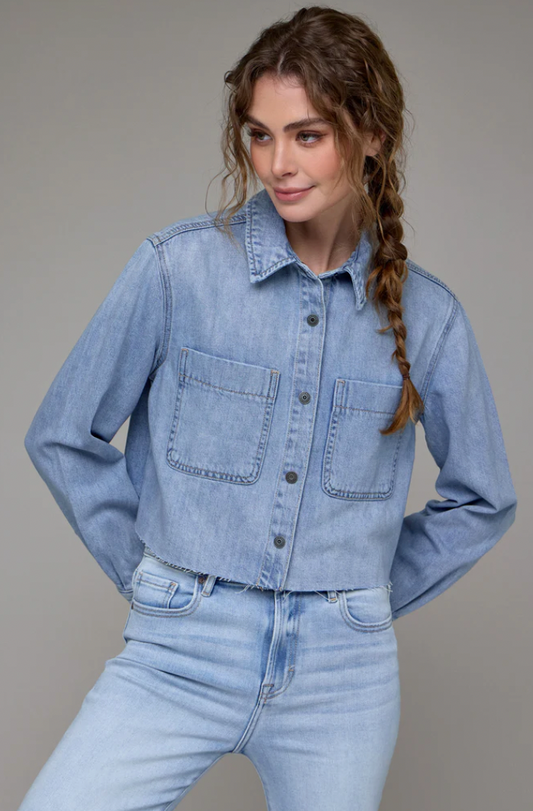 CROPPED DENIM SHIRT