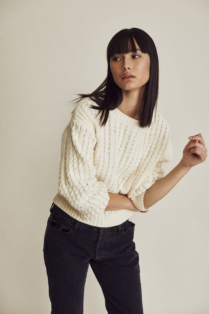 JANIE SWEATER IN CHALK