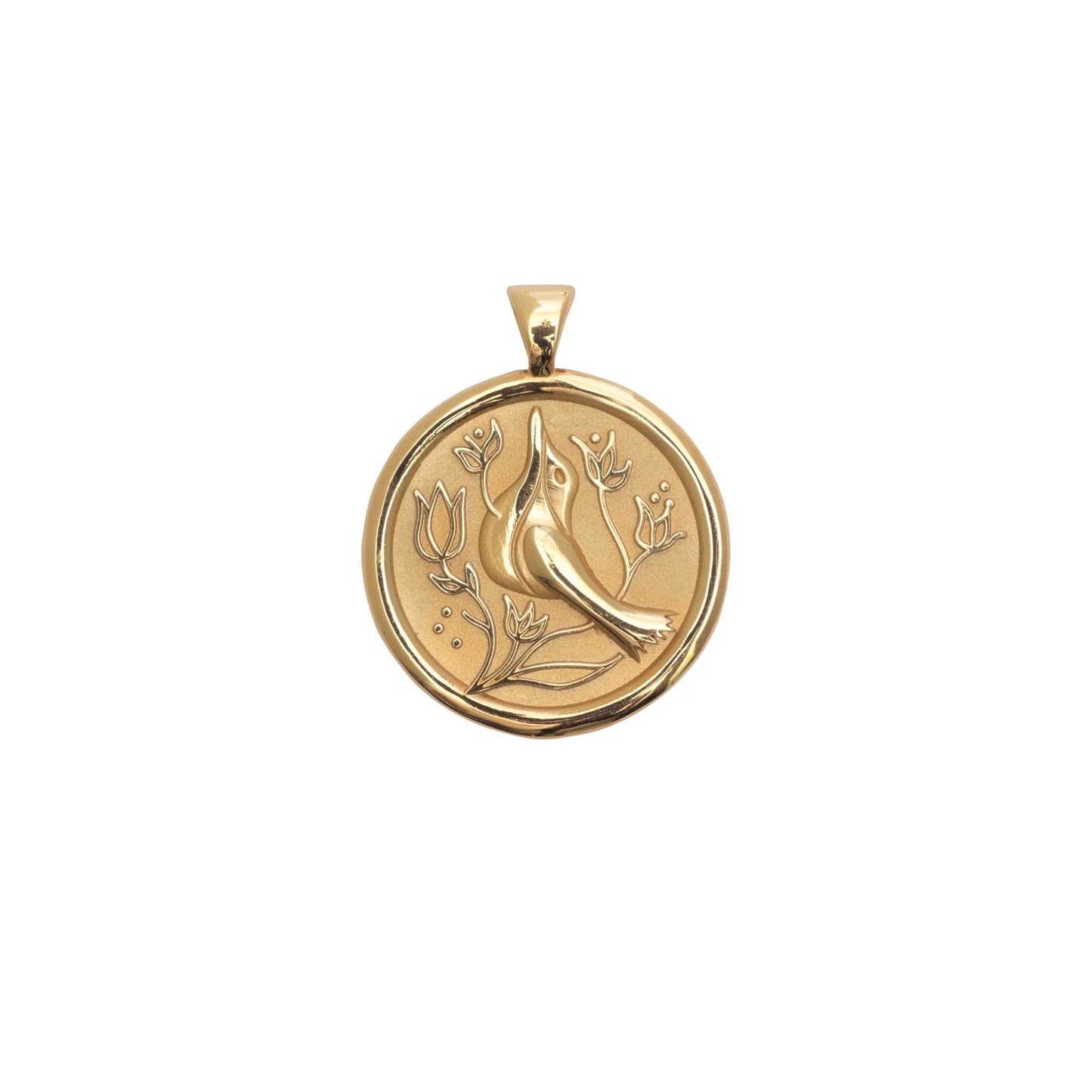 JW SMALL PENDANT COIN W/ ROLO CHAIN - PEACE - GOLD