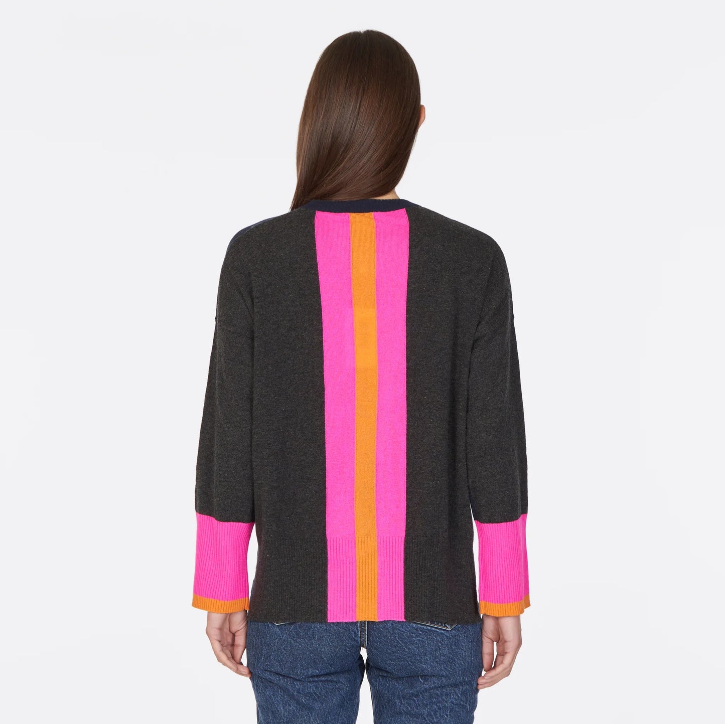 COLOR BLOCK RELAXED CREW W RACING STRIPE