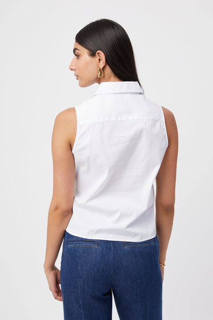 THE BOXY CROPPED SLEEVELESS SHIRT