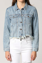 Load image into Gallery viewer, REBEL CROPPED JEAN JACKET
