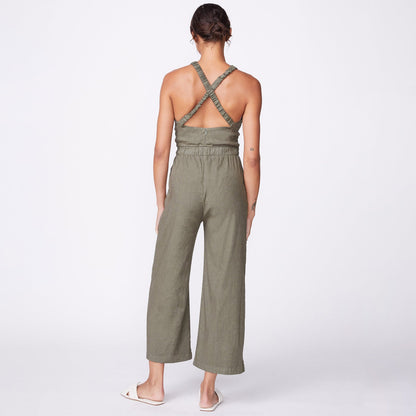 LINEN RACER JUMPSUIT