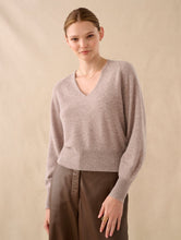 Load image into Gallery viewer, CASHMERE BLOUSON SLEEVE V NECK
