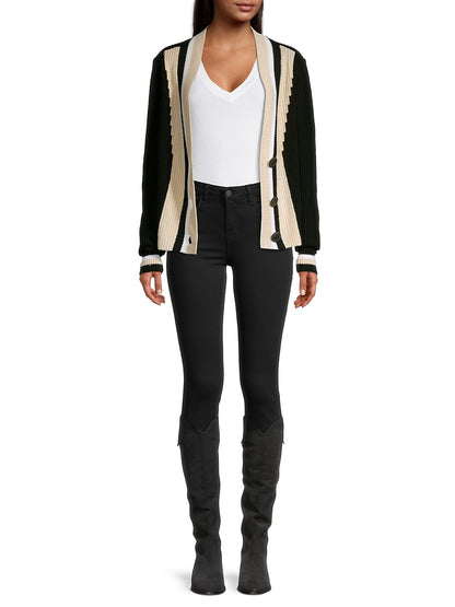 VARSITY V NECK CARDIGAN