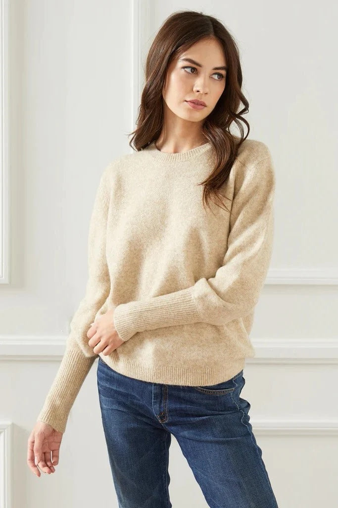 SHIRRED SLEEVE SWEATER