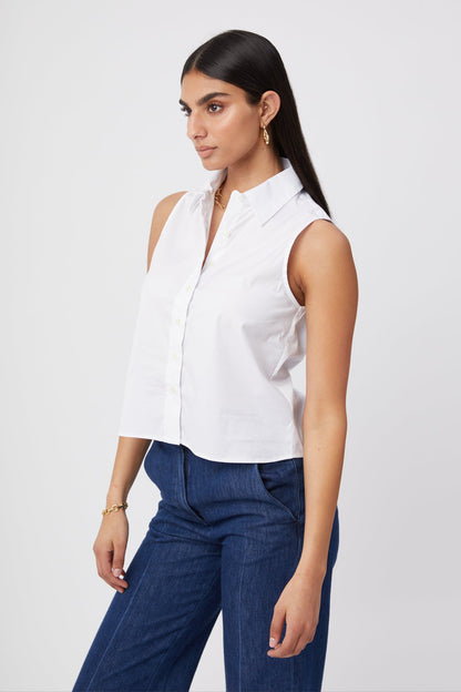 THE BOXY CROPPED SLEEVELESS SHIRT