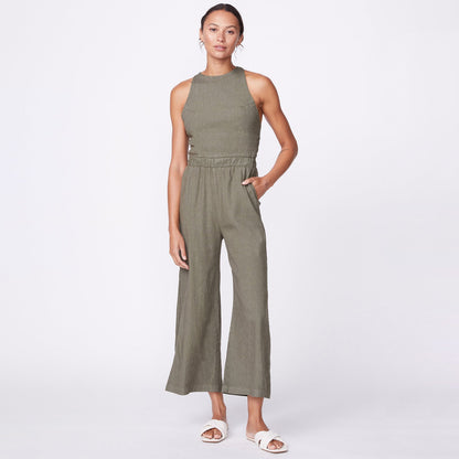 LINEN RACER JUMPSUIT