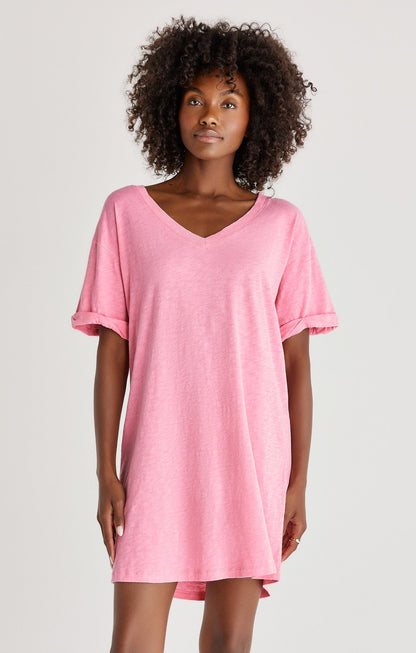 V NECK T SHIRT DRESS