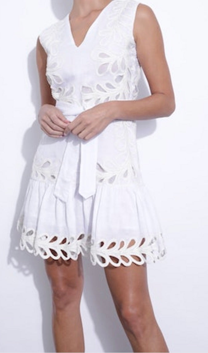 CLAUDINE EMBROIDERED MINI DRESS