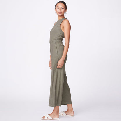 LINEN RACER JUMPSUIT