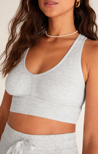 V NECK RIB TANK BRA